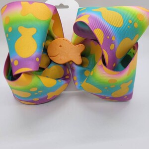 Goldfish Bow/cheese fish / specialty bow/ fish/ cheer bow, boutique bow