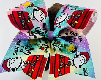 Xmas gift/ peanut gang/ dog/ cheer bow, boutique bow