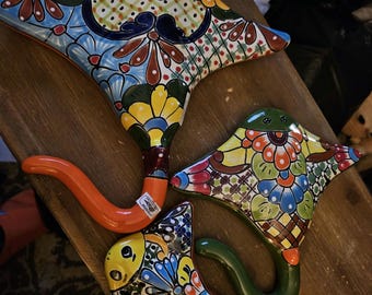 Talavera sting ray/wall decor/pottery/mexico/cats of the sea/