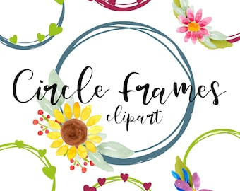 Circle frame clipart, clipart frame, circle label, digital frame, round frame, tag, png, commercial use