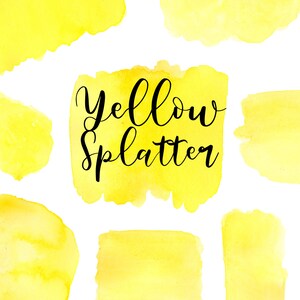 Spruzzi giallo clipart #8, acquerello schizzi clipart, pennello, arte, blob, sfondo giallo, texture acquerello, logo clipart