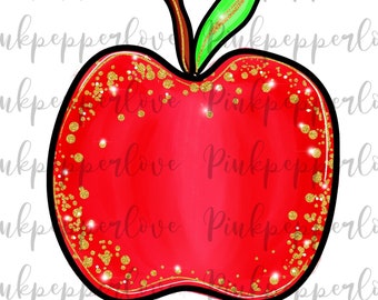 Apple png, red apple, sublimation apple, school png, teacher png, apple clip art, commercial use