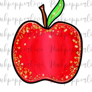 Apple png, red apple, sublimation apple, school png, teacher png, apple clip art, commercial use