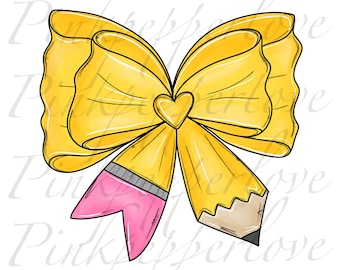 Lazo de lápiz png, Coqueta png, Regreso a la escuela png, Borrador rosa, lápiz de sublimación, png escolar, png de maestro, clipart de lápiz