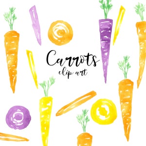 Carrot clipart, vegetable clipart, digital carrot, purple carrot, orange clip art, kitchen clip art, food, png