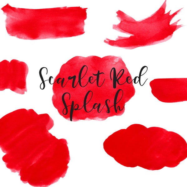 Red watercolor splash #3, splash clip art, clip art red, scarlet red, blob clip art, red background, red watercolor texture