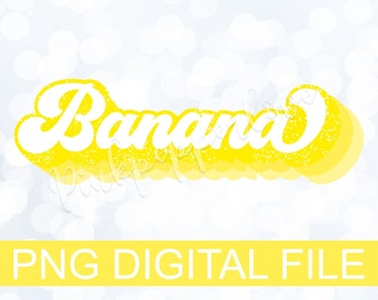 Banana png, Banana Groovy png, Groovy sublimation, Retro png, Summer png, Fruit png, Banana Print, digital file