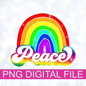 Pace png, Amore e pace, Arcobaleno png, Simbolo della Pace, Forti insieme png, Terra Pace Amore png, sublimazione t-shirt, file digitale