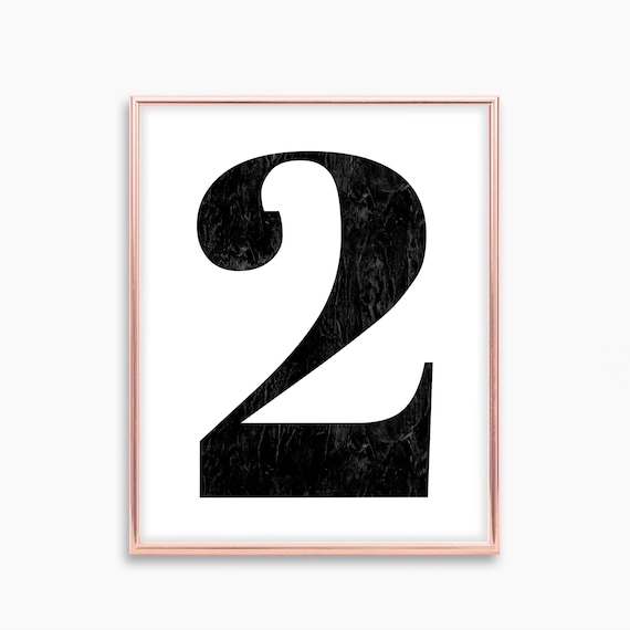 Printable Number 2, Number Two Poster, Black and White Number, Typography  Print, Wall Print, Minimalist Print - Etsy