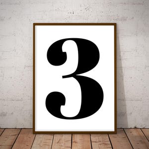 数字9の印刷物、数字9のポスター、白黒の数字、タイポグラフィプリント