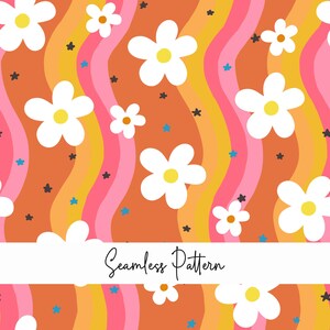 Motif marguerite sans couture, motif floral, fond marguerite, superbe fond, imprimé d'été, style vintage, utilisation commerciale