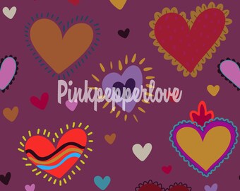 Heart seamless file, Sacred Heart pattern, fall digital paper, scrapbooking, hearts background, hearts pattern, fall hearts pattern