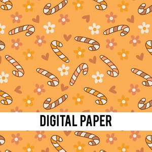 Bastoncino di zucchero pattern, Carta digitale bastoncino di zucchero, Natale Retro, Retro scrapbooking, commercial use