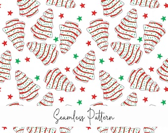 Christmas tree Cake Seamless pattern, White Christmas cakes, Christmas Dessert, Christmas scrapbooking, Christmas sweets png, Small Size