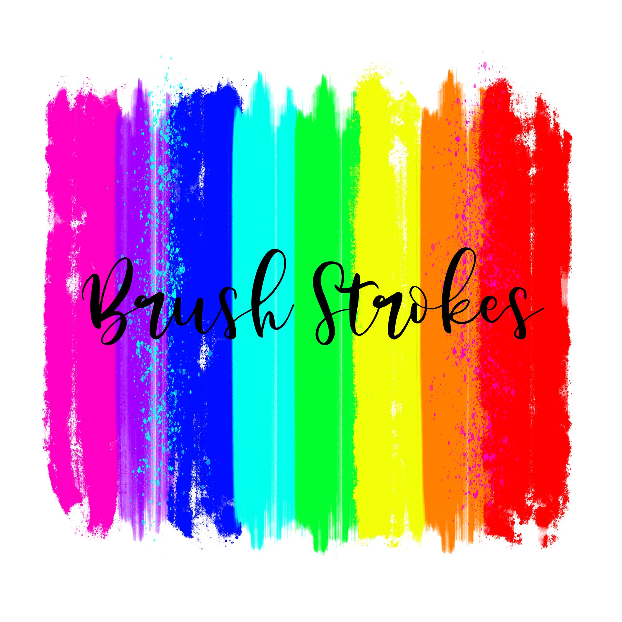 Download Rainbow Brush Strokes Brush Strokes Clipart Rainbow Png Etsy