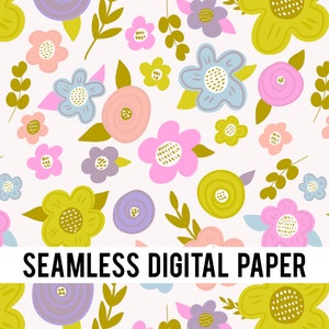 Fiori carta digitale, bambino pattern, stampa tessuti, scrapbooking, dipinto a mano, sfondo fiori, pattern fiori, modello stile Liberty