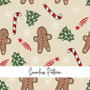 Nahtloser Lebkuchen, Lebkuchenmann, weihnachtliches Lebkuchen-Digitalpapier, süßer Lebkuchen