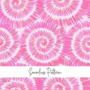 Pink Tie Dye Seamless Pattern, Pastel Pink Sublimation Background, Aesthetic Groovy Digital Paper, Pink Watercolor Texture for Fabric