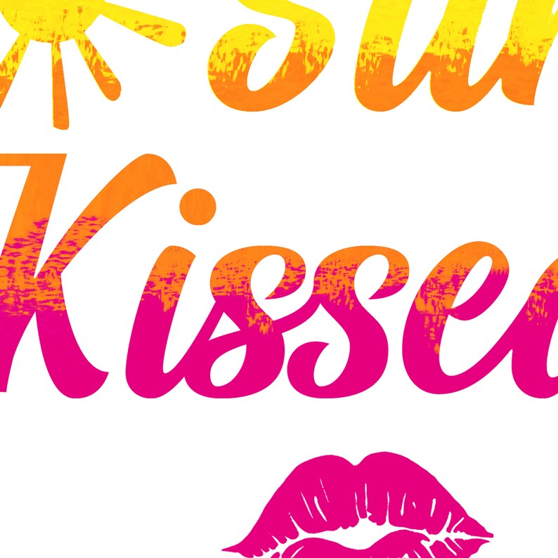 Sun Print Printable Kiss Sun Kissed Wall Decoration Png Etsy