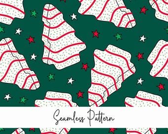 Christmas tree Seamless Pattern, Seamless Christmas Dessert, Seamless Christmas Sweets, White Christmas, Christmas scrapbooking