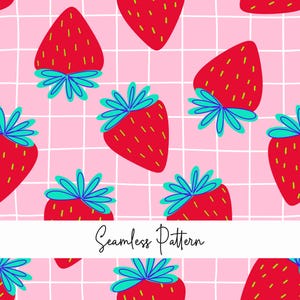 Fragola modello senza cuciture, sfondo fragola, scrapbooking, frutta rossa, modello fragola Retrò, frutta tropicale, stampa fragola