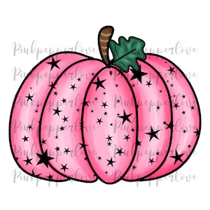 Calabaza png, calabaza rosa, calabaza con estrellas, calabaza de sublimación, otoño, clip art de calabaza, uso comercial