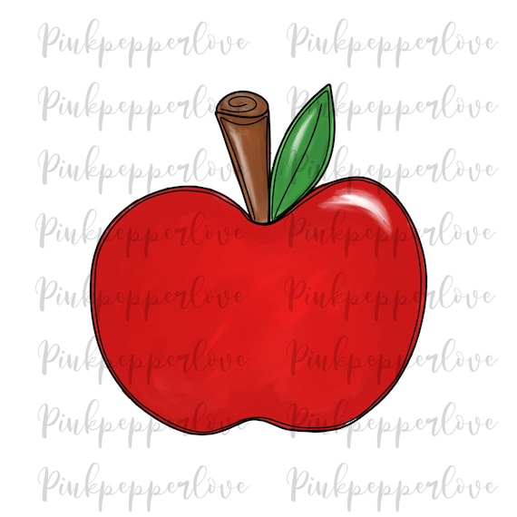Cartoon red apple clipart image and jpg