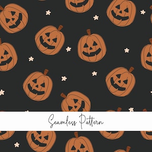 Halloween pumpkin seamless pattern, scary background, Halloween seamless file, Halloween scrapbooking