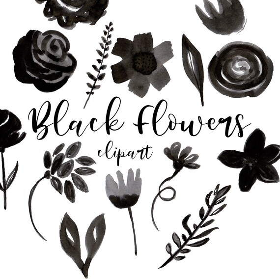 Clipart de flor negra flores de acuarela roseta de acuarela - Etsy España Clipart de flor negra flores de acuarela roseta de acuarela - Etsy España