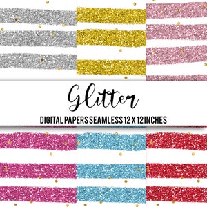 Carta digitale glitter, strisce glitter, oro e argento, oro e rosa, texture oro, download istantaneo, carta scrapbooking, uso commerciale