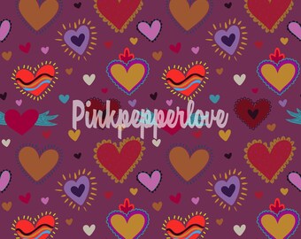 Heart seamless file, Sacred Heart pattern, fall digital paper, scrapbooking, hearts background, hearts pattern, small size