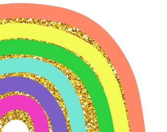 Rainbow print, printable rainbow, glitter rainbow, wall decoration, rainbow download, Nursery decoration, rainbow poster