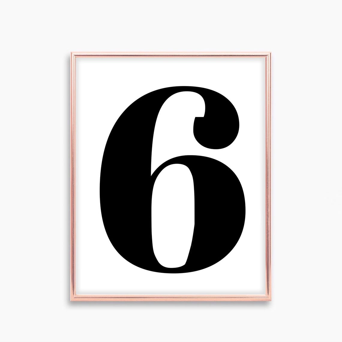 Printable Number 6, Number Six Poster, Black and White Number ...