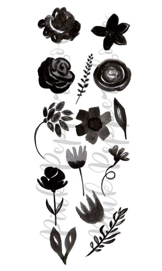 Clipart de flor negra flores de acuarela roseta de acuarela - Etsy España Clipart de flor negra flores de acuarela roseta de acuarela - Etsy España