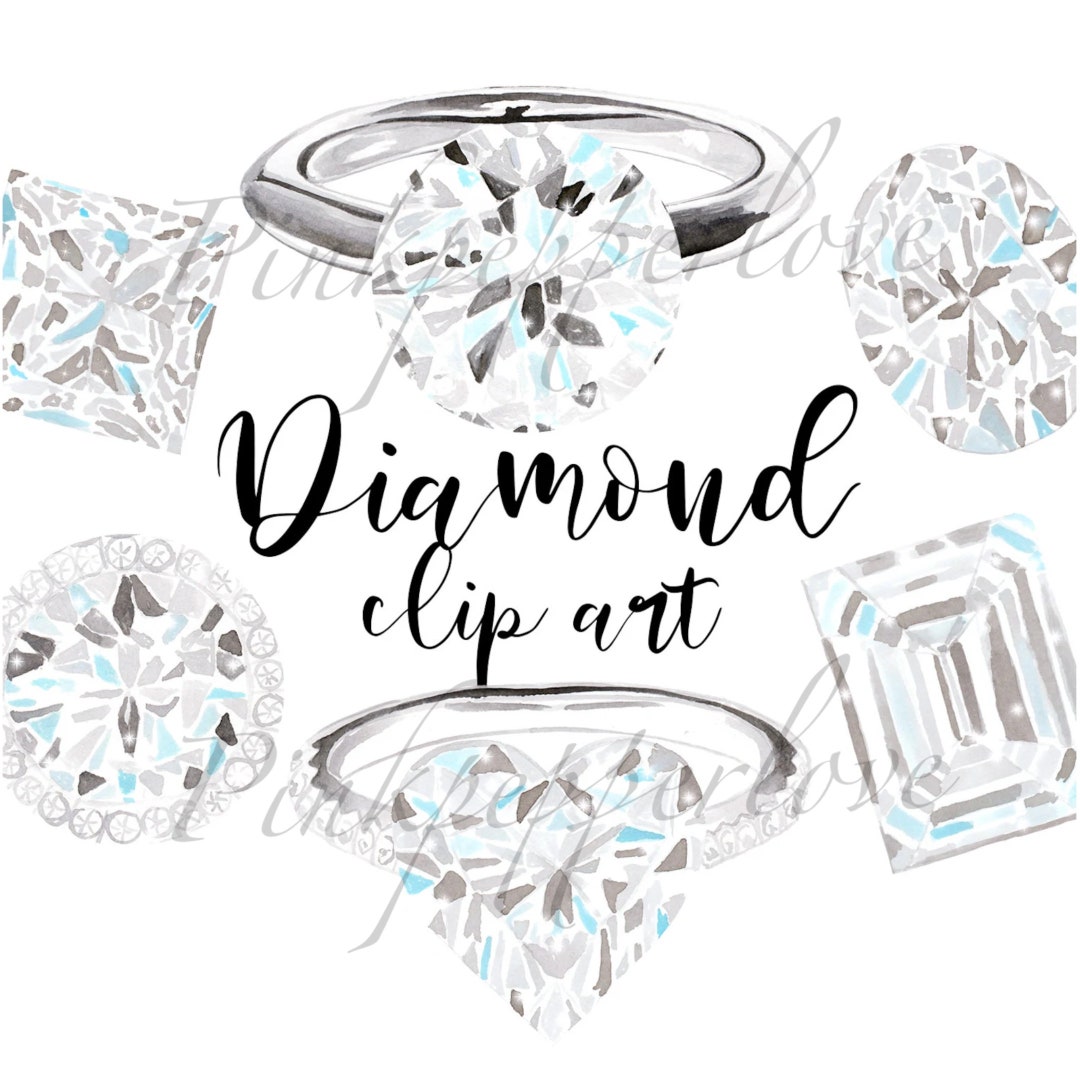 Imágenes prediseñadas de diamantes, anillo de diamantes, diamante de  acuarela, anillo de compromiso, pedrería, gemas, joyería, boda, uso  comercial - Etsy México, image size:1080x1080