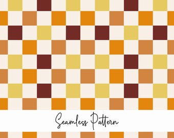 Seamless checkered pattern, fall digital paper, scrapbooking, fall background, orange brown checkered pattern