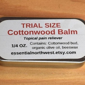 Cottonwood Balm 1/4 oz. tin  - Balm of Gilead - Cottonwood Salve - Trial Size