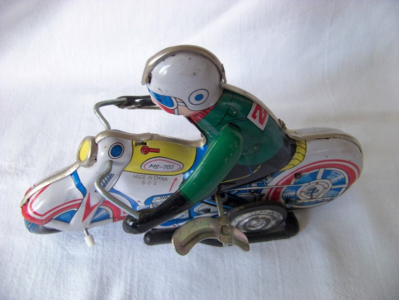 Vintage Windup Toy Motorcycle MS702 With Rider 26 Made in Etsy