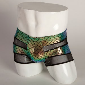 Men's Hologram Mermaid and Mesh Trunks