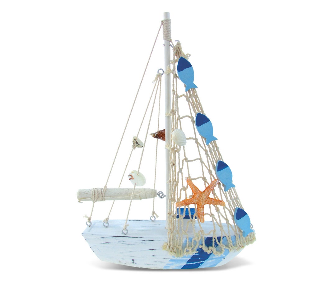 Puzzled Nautical Decor Light Blue Stripes Boat Star Fish Decor - Etsy