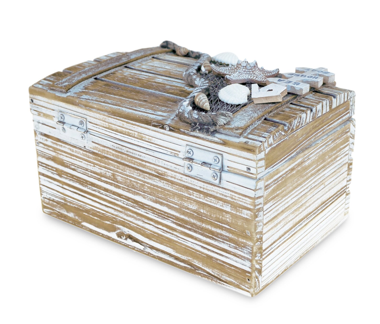 Puzzled Wood Nautical Jewelry Box 6.75 X 3.75 Etsy