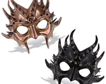 Attitude Studio Metallic Steampunk Devil Mask Set of 2 - Rose Gold and Black