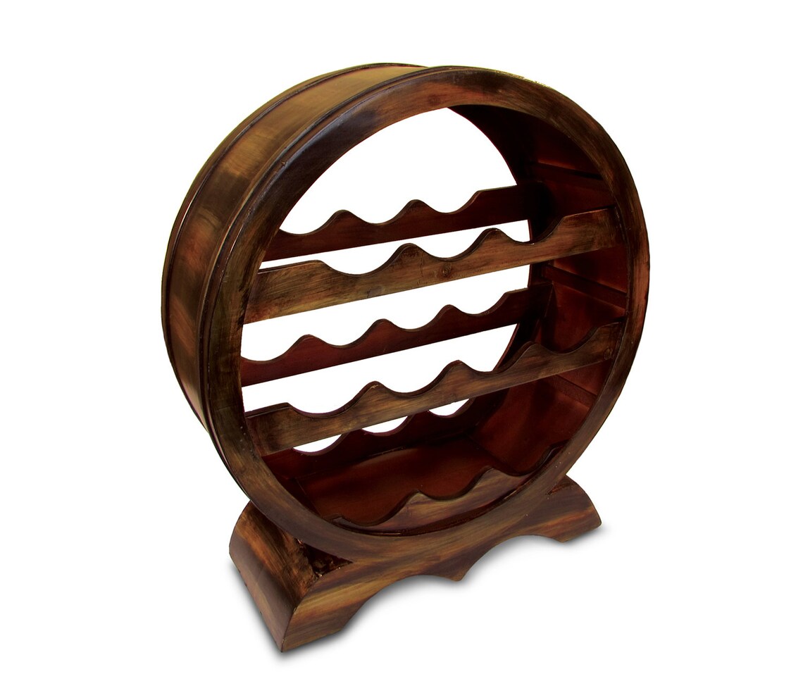 Puzzled Solomon Wine Rack Freestanding Wooden Circle Wine Etsy