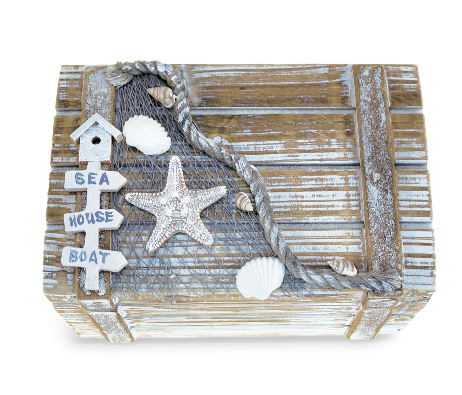 Puzzled Wood Nautical Jewelry Box 6.75 X 3.75 Etsy