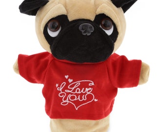 Dollibu I LOVE YOU Pug Dog Hand Puppet Soft Stuffed Animal - Etsy Dollibu I LOVE YOU Pug Dog Hand Puppet Soft Stuffed Animal - Etsy