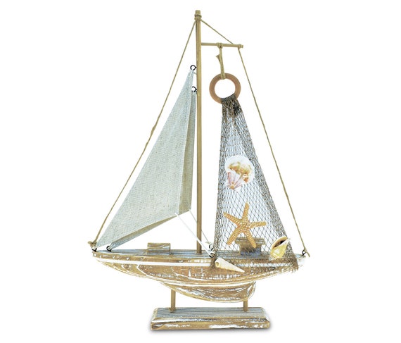 Puzzled Wooden baja Haven Sailboat With Fishing Net Starfish - Etsy