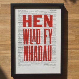 Hen Wlad Fy Nhadau Original Linocut Print image 1