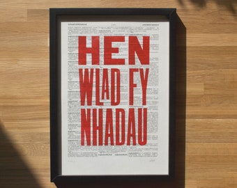 Hen Wlad Fy Nhadau — Original Linocut Print
