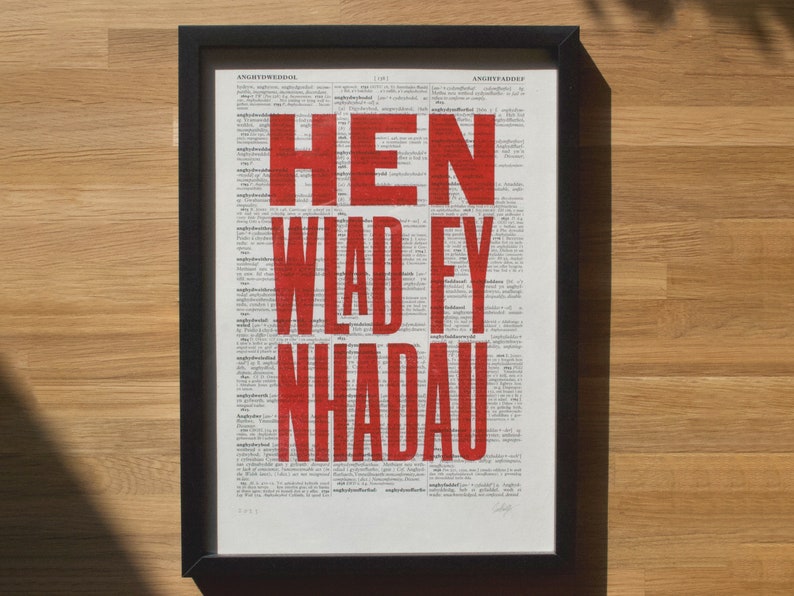 Hen Wlad Fy Nhadau Original Linocut Print image 1