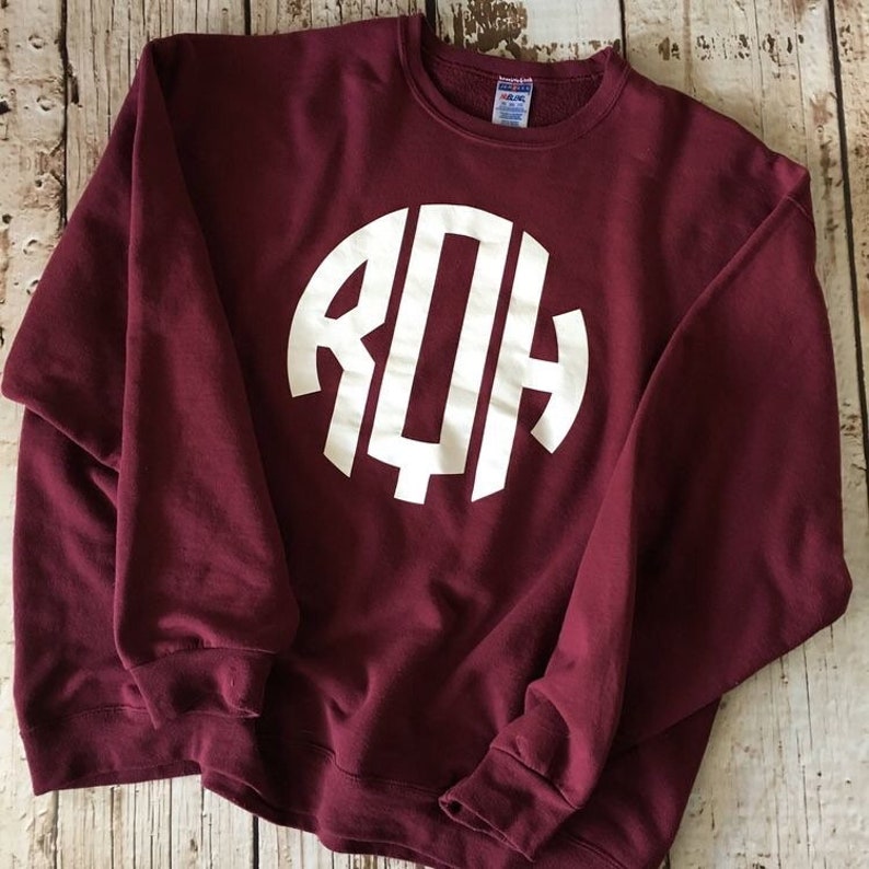 etsy monogram sweatshirt
